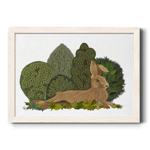 Hare Reclining in Leaves-Premium Framed Canvas - Ready to Hang