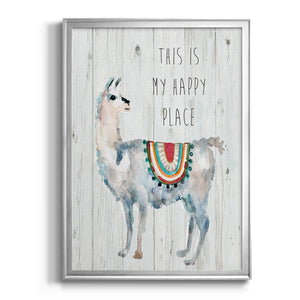 Llama Happy Place Premium Framed Print - Ready to Hang