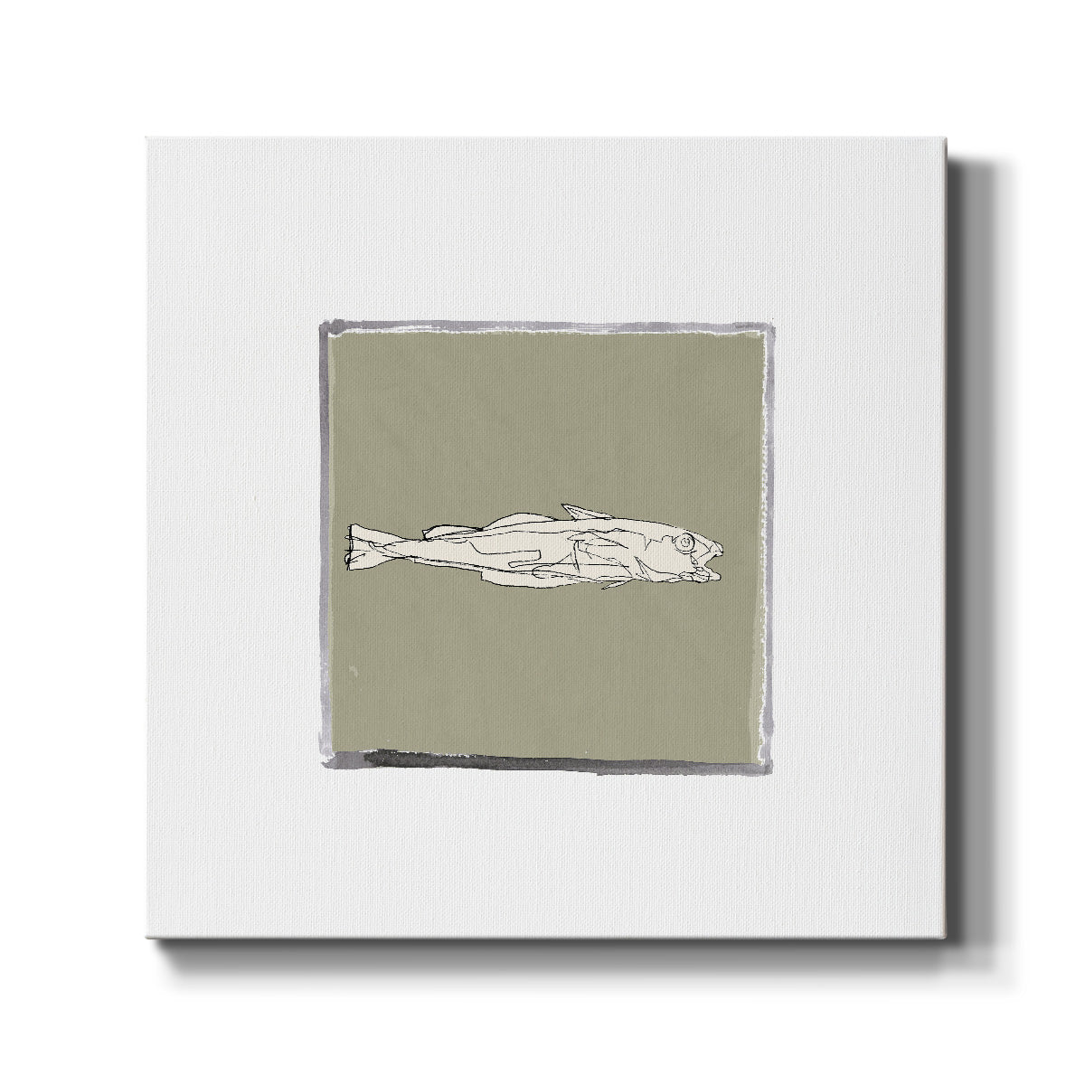 Block Print Fish X - Canvas Art Print