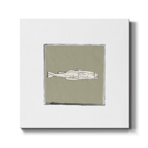 Block Print Fish X-Premium Gallery Wrapped Canvas - Ready to Hang