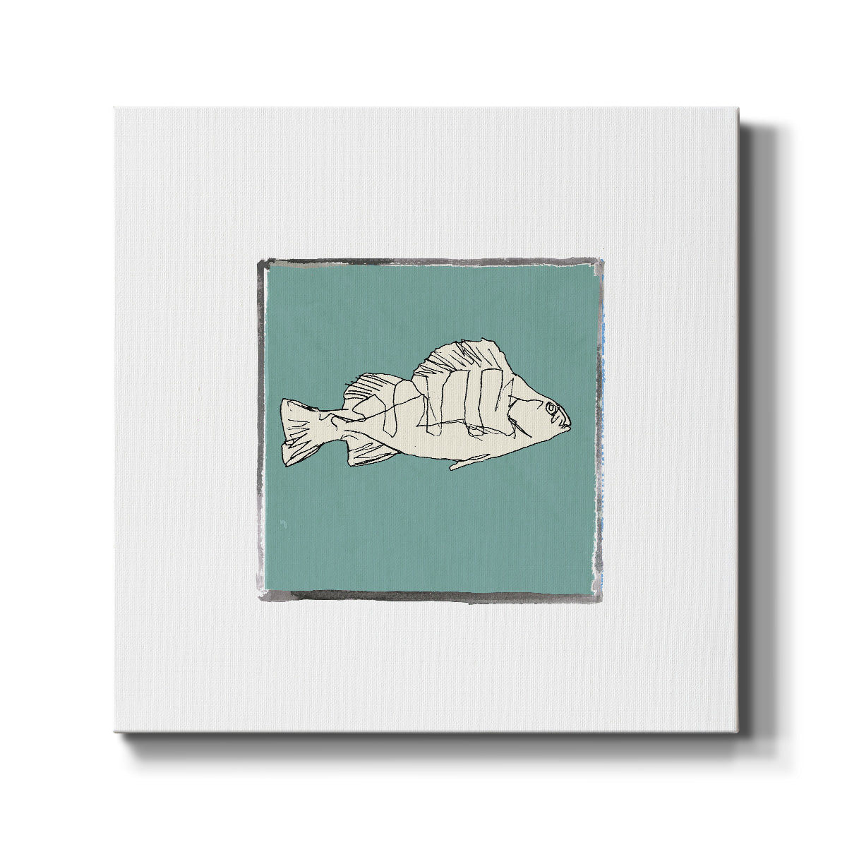 Block Print Fish III - Canvas Art Print