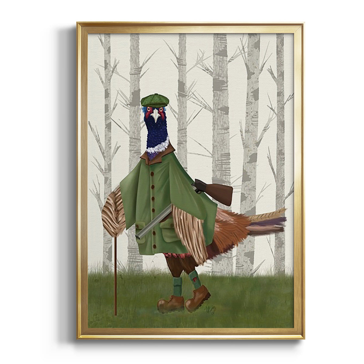 Pheasant Shooting Party 6 Premium Framed Print - Ready to Hang