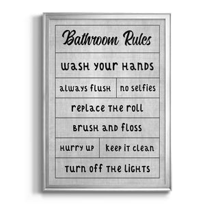 Simple Bathroom Rules Premium Framed Print - Ready to Hang