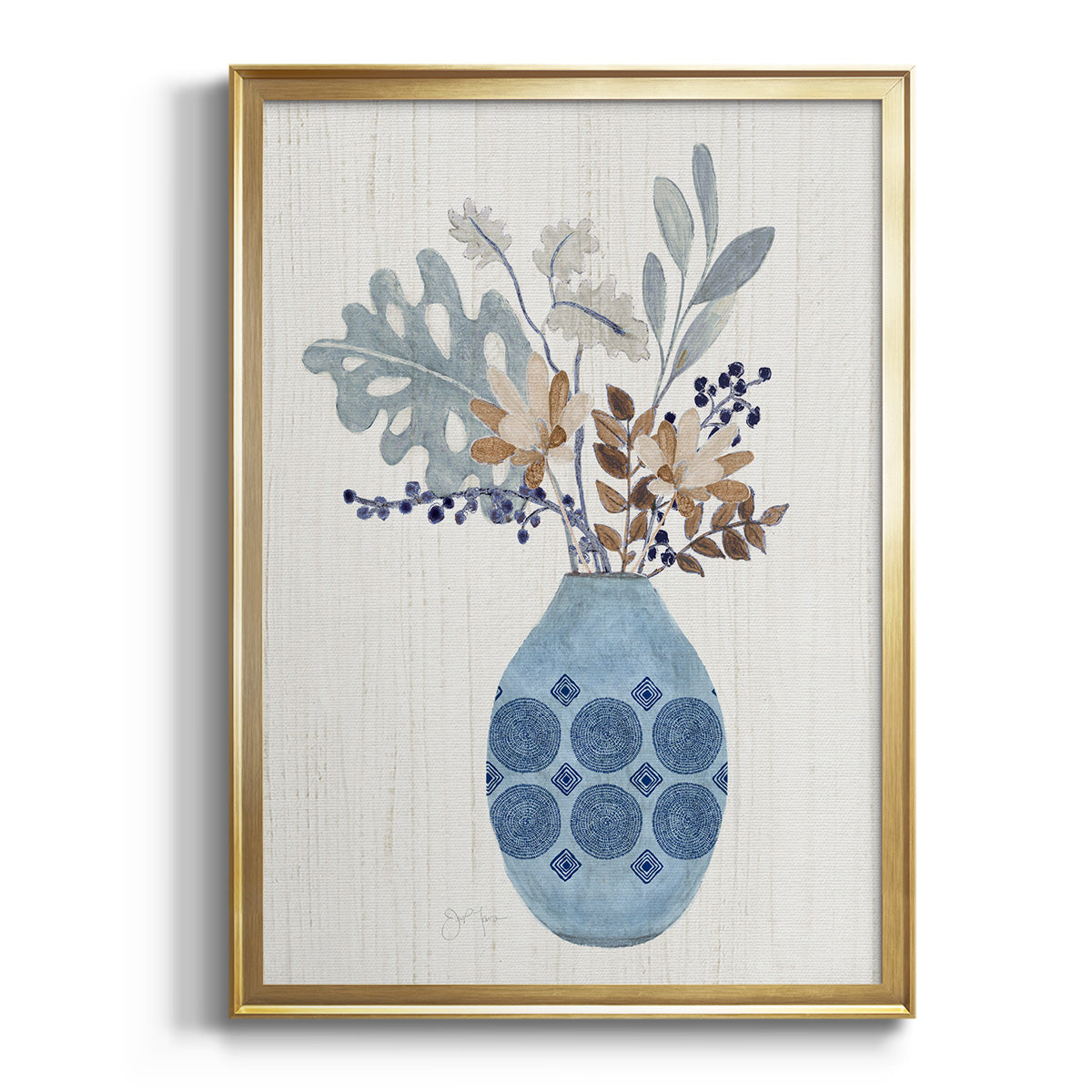 Sepia Botanical Journal I - Modern Framed Canvas Print