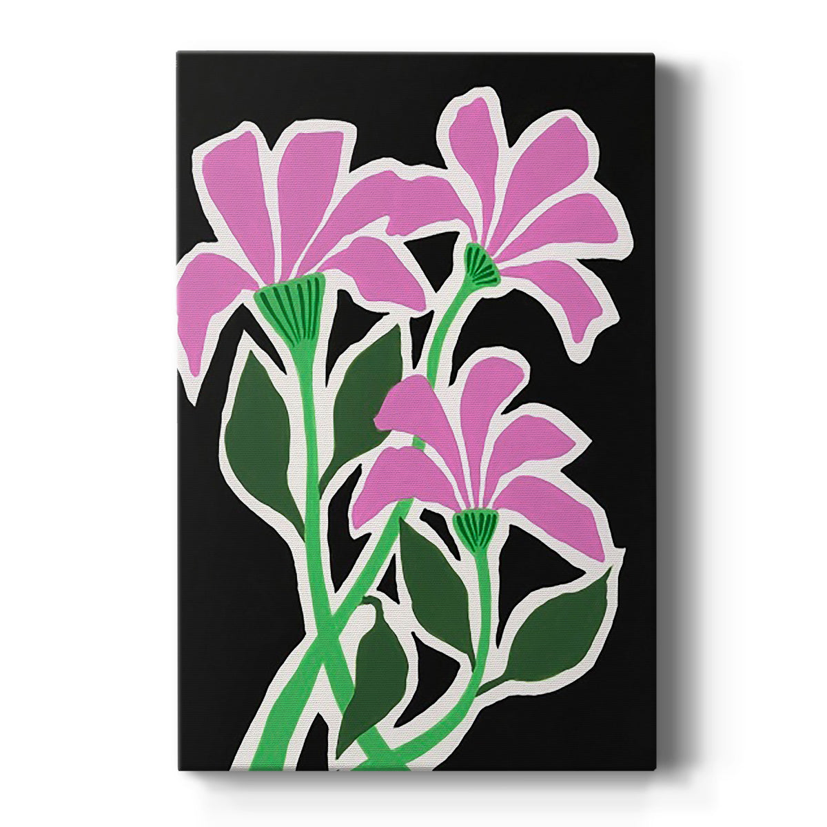 Pop Flowers V Premium Gallery Wrapped Canvas - Ready to Hang