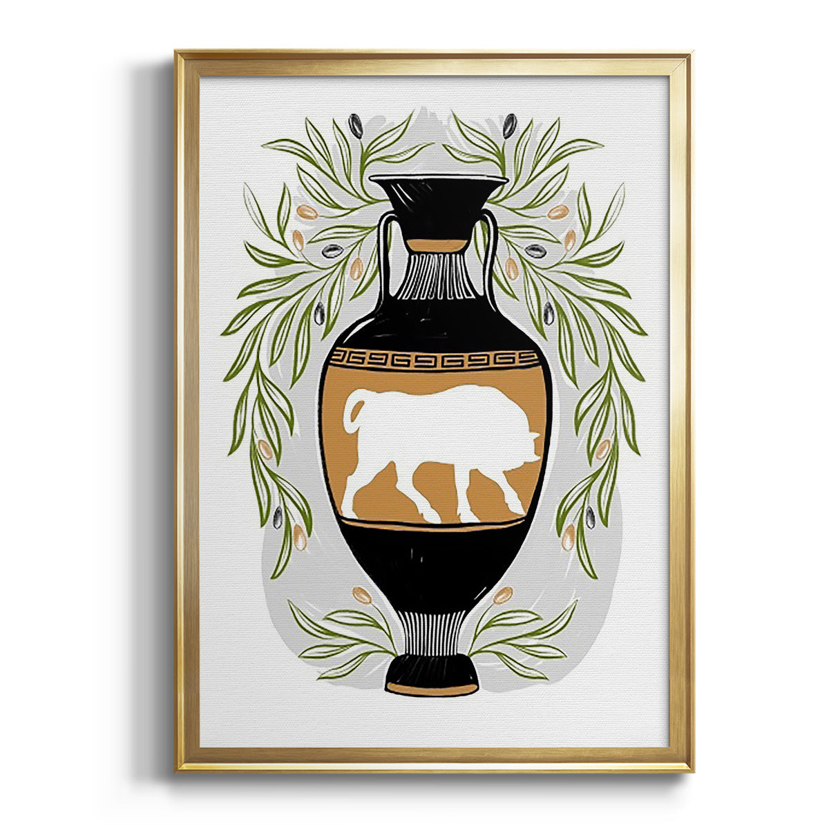 Sepia Botanical Journal I - Modern Framed Canvas Print