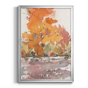 Watercolor Treeline Sketch II Premium Framed Print - Ready to Hang