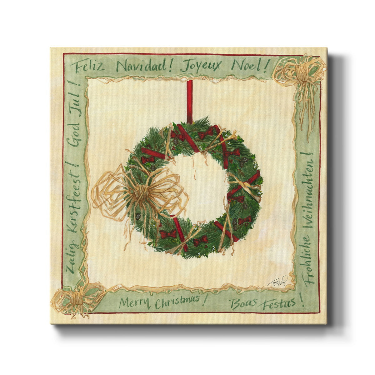 Raffia Wreath II - Canvas Art Print