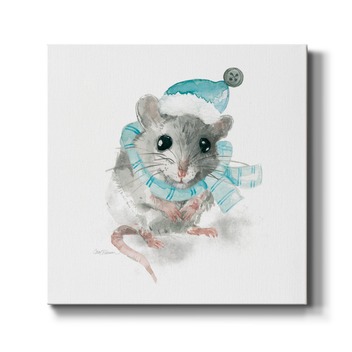 Christmas Critter Mouse - Canvas Art Print
