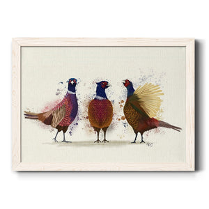 Pheasant Trio-Premium Framed Canvas - Ready to Hang