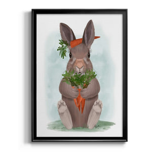 Rabbit Carrot Hug Premium Framed Print - Ready to Hang