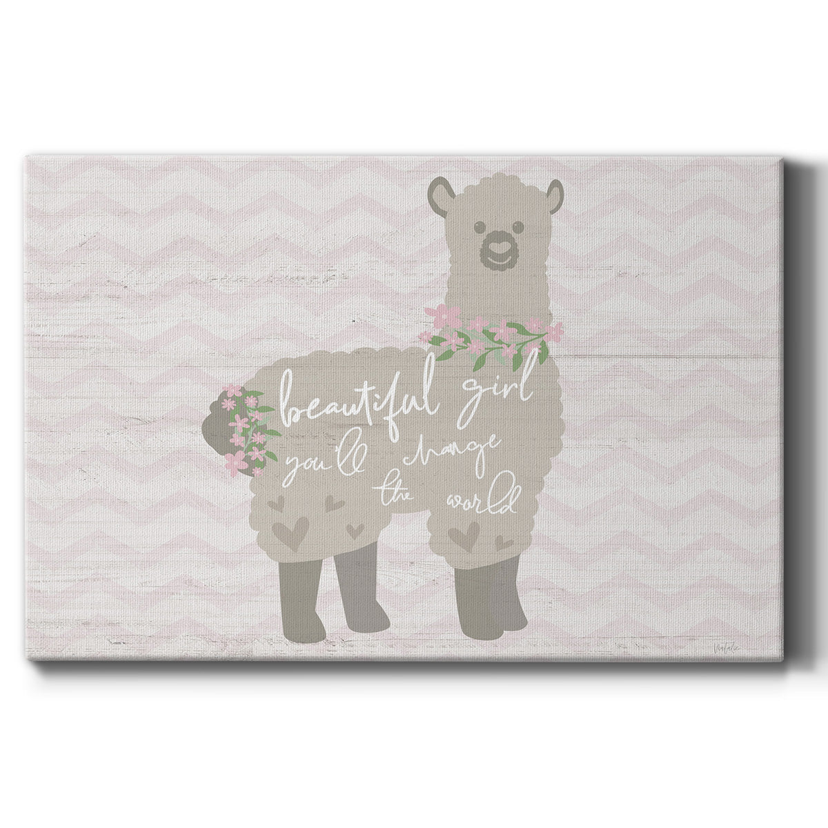 Floral Llama - Canvas Art Print