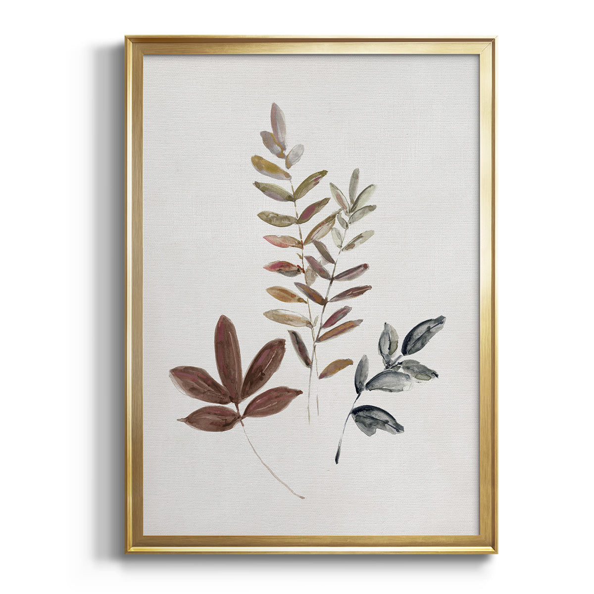 Sepia Botanical Journal I - Modern Framed Canvas Print