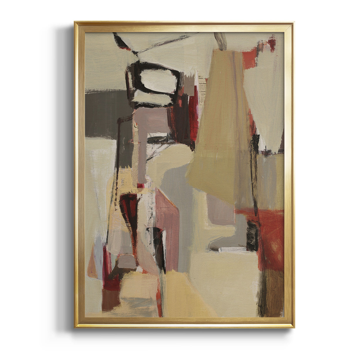 Sepia Botanical Journal I - Modern Framed Canvas Print