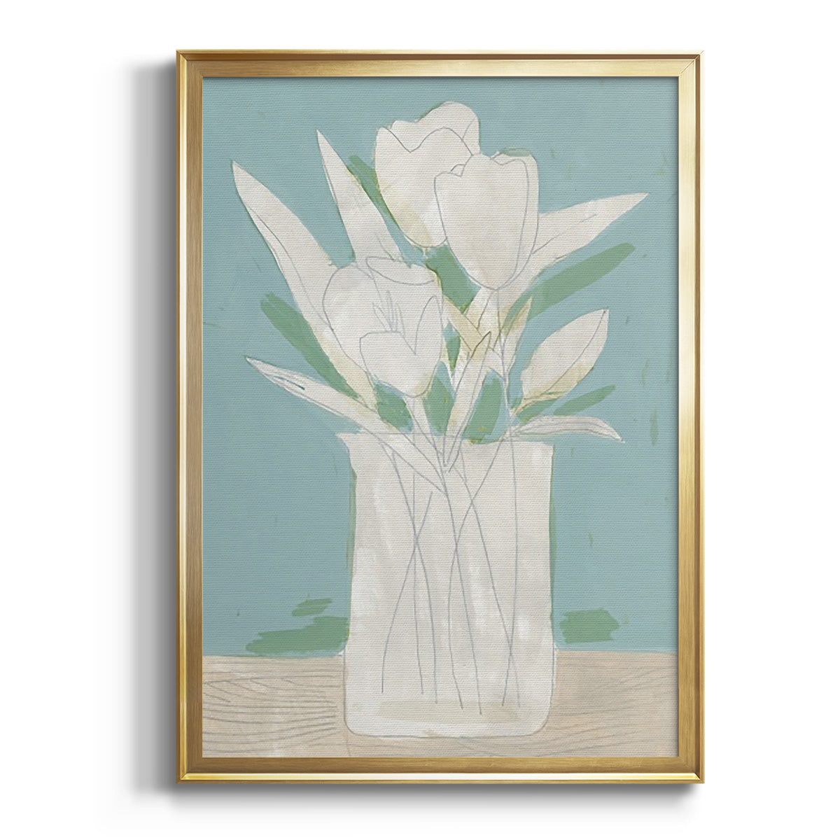 Sepia Botanical Journal I - Modern Framed Canvas Print