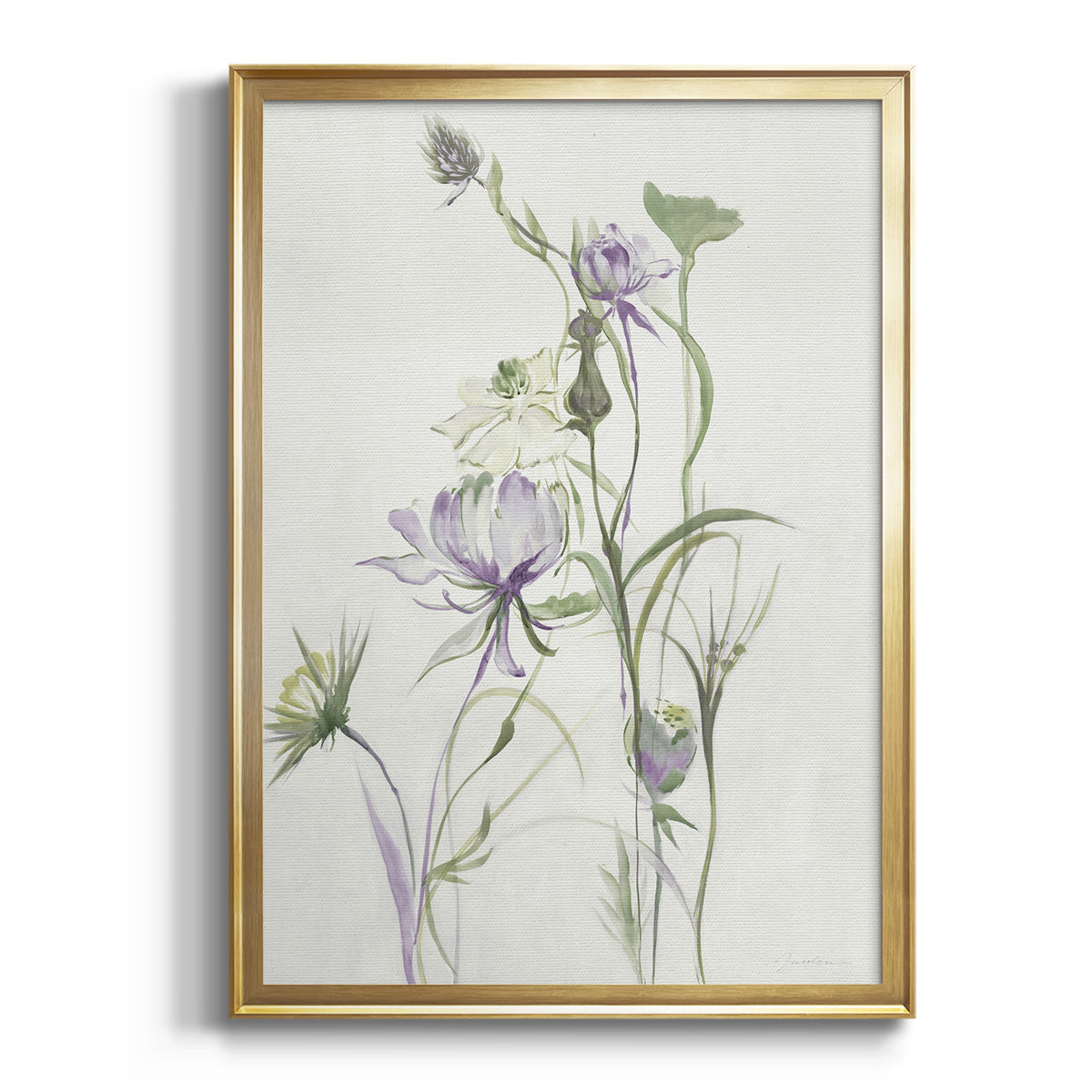 Sepia Botanical Journal I - Modern Framed Canvas Print