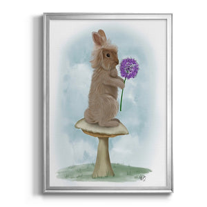 Rabbit and Agapanthus Premium Framed Print - Ready to Hang