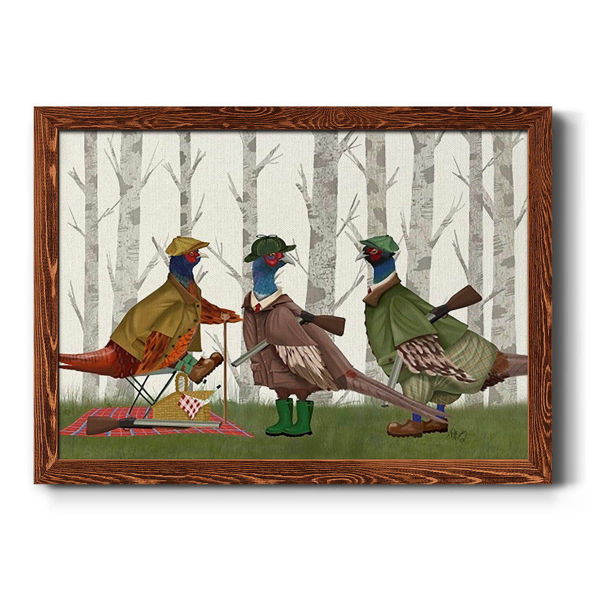 Pheasant Shooting Party Group 1-Premium Framed Canvas - Ready to Hang