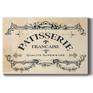 Antique French Label I Premium Gallery Wrapped Canvas - Ready to Hang