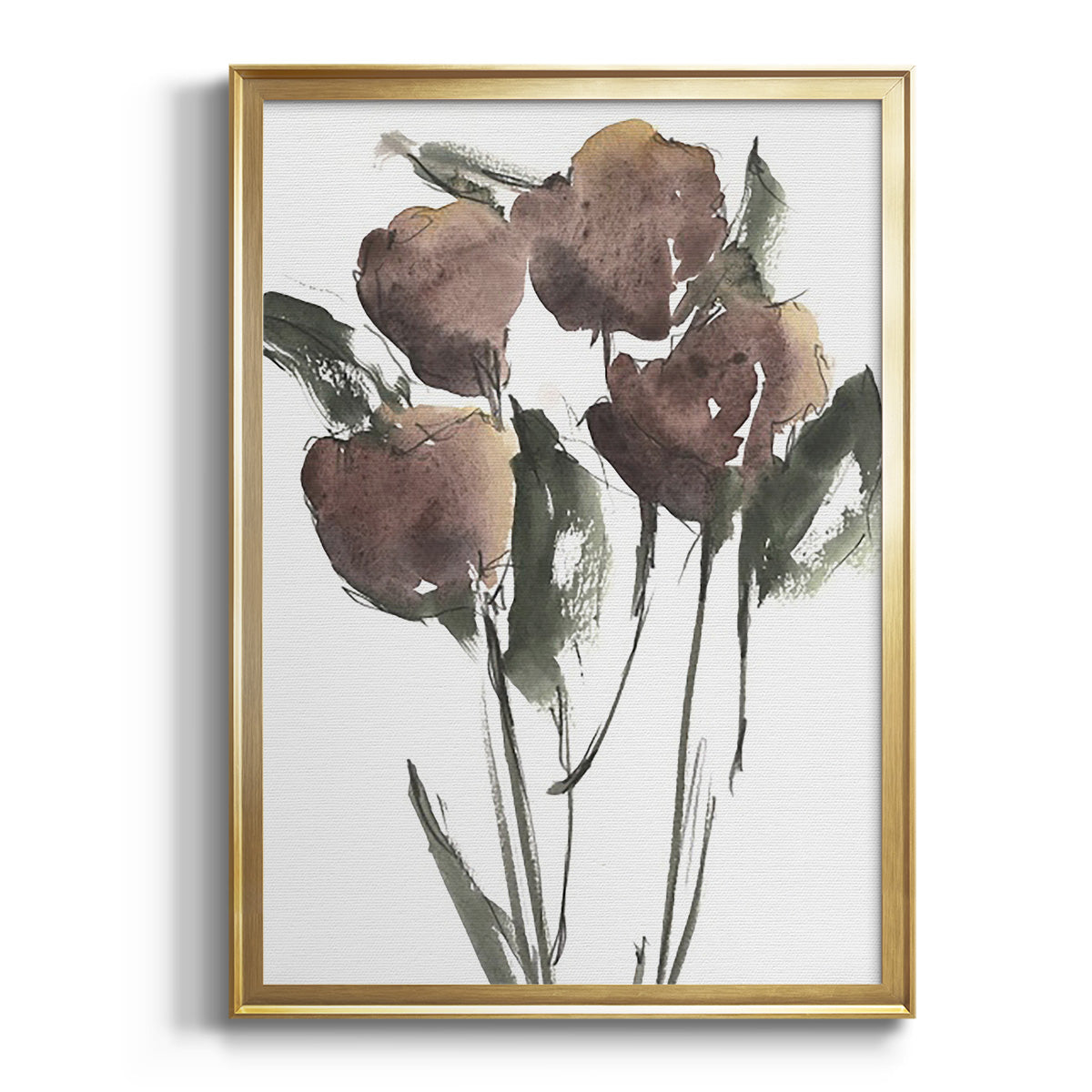 Sepia Botanical Journal I - Modern Framed Canvas Print