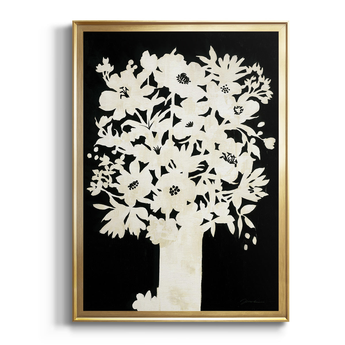 Floral Silhouette Premium Framed Print - Ready to Hang