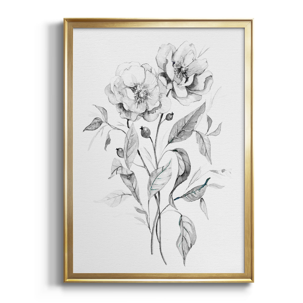 Sepia Botanical Journal I - Modern Framed Canvas Print