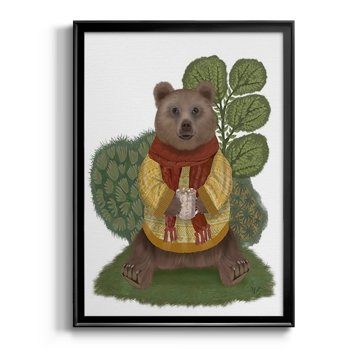 Hot Chocolate Bear Premium Framed Print - Ready to Hang