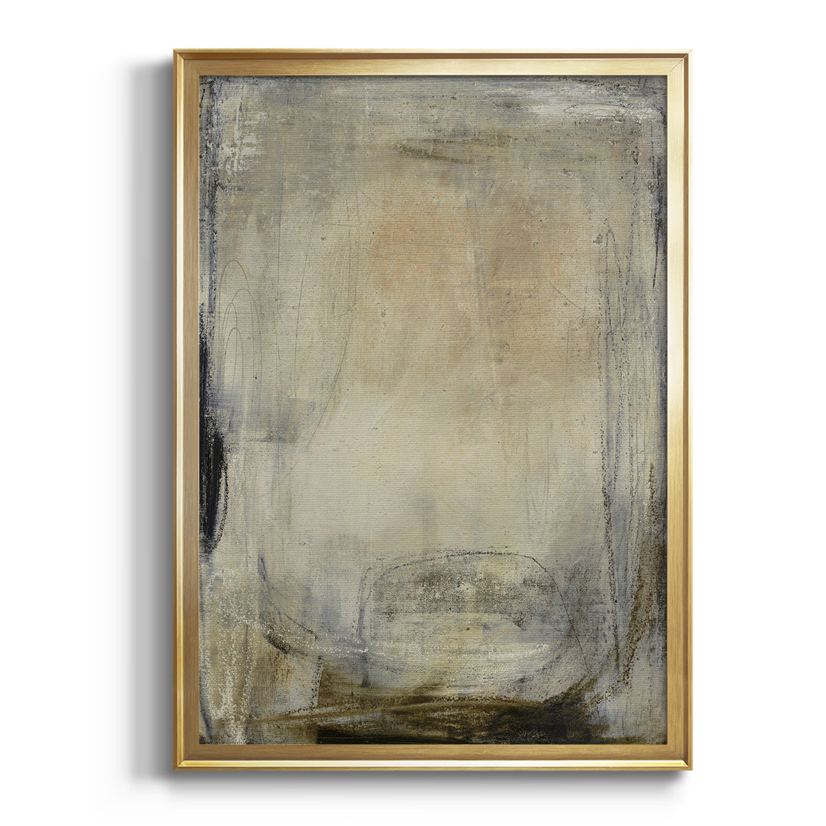 Sepia Botanical Journal I - Modern Framed Canvas Print