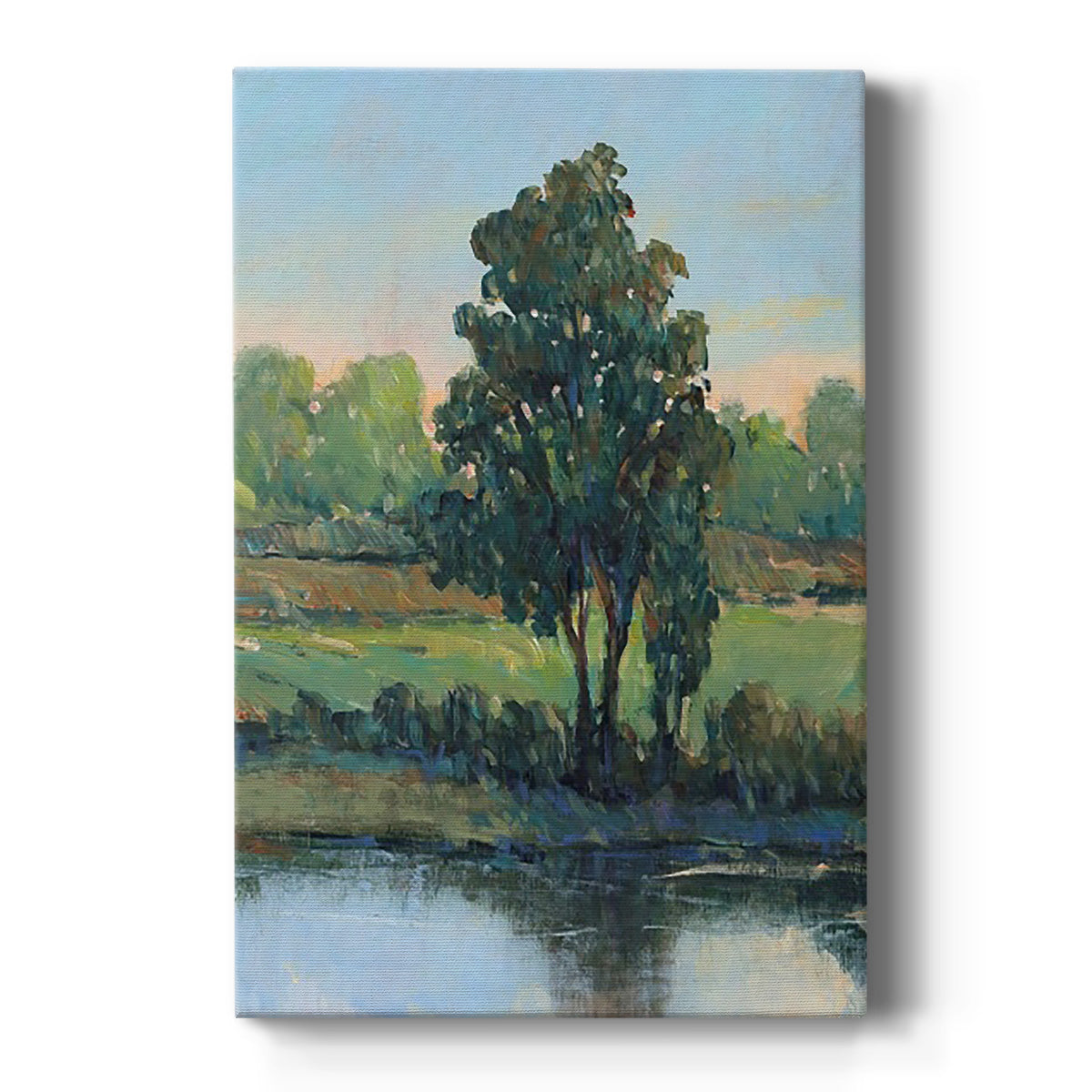 Tree by the Riverbank I Premium Gallery Wrapped Canvas - Ready to Hang