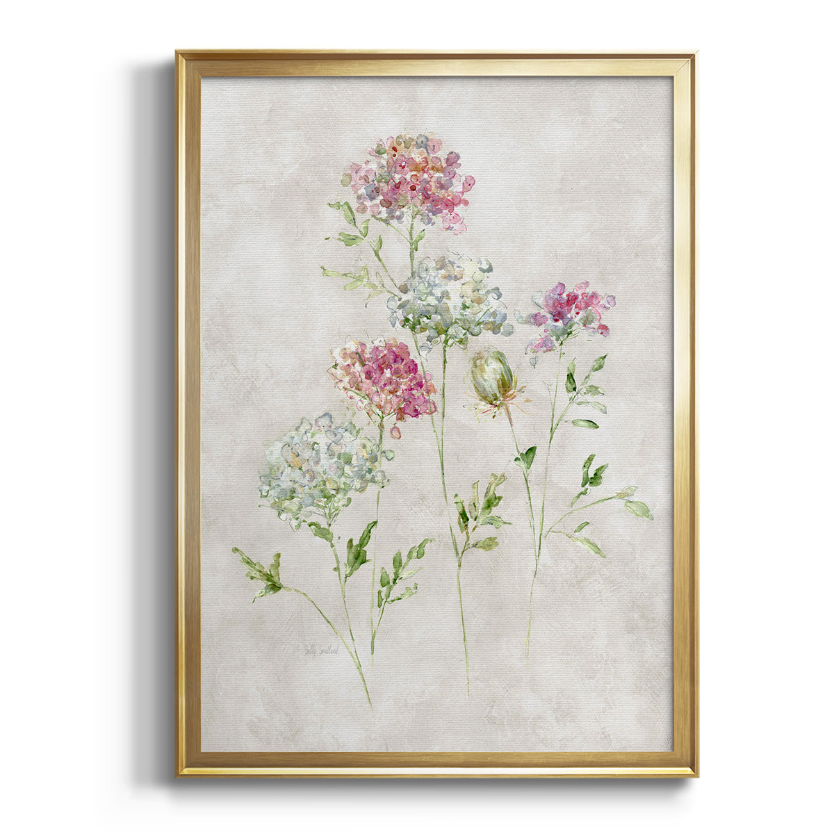 Sepia Botanical Journal I - Modern Framed Canvas Print