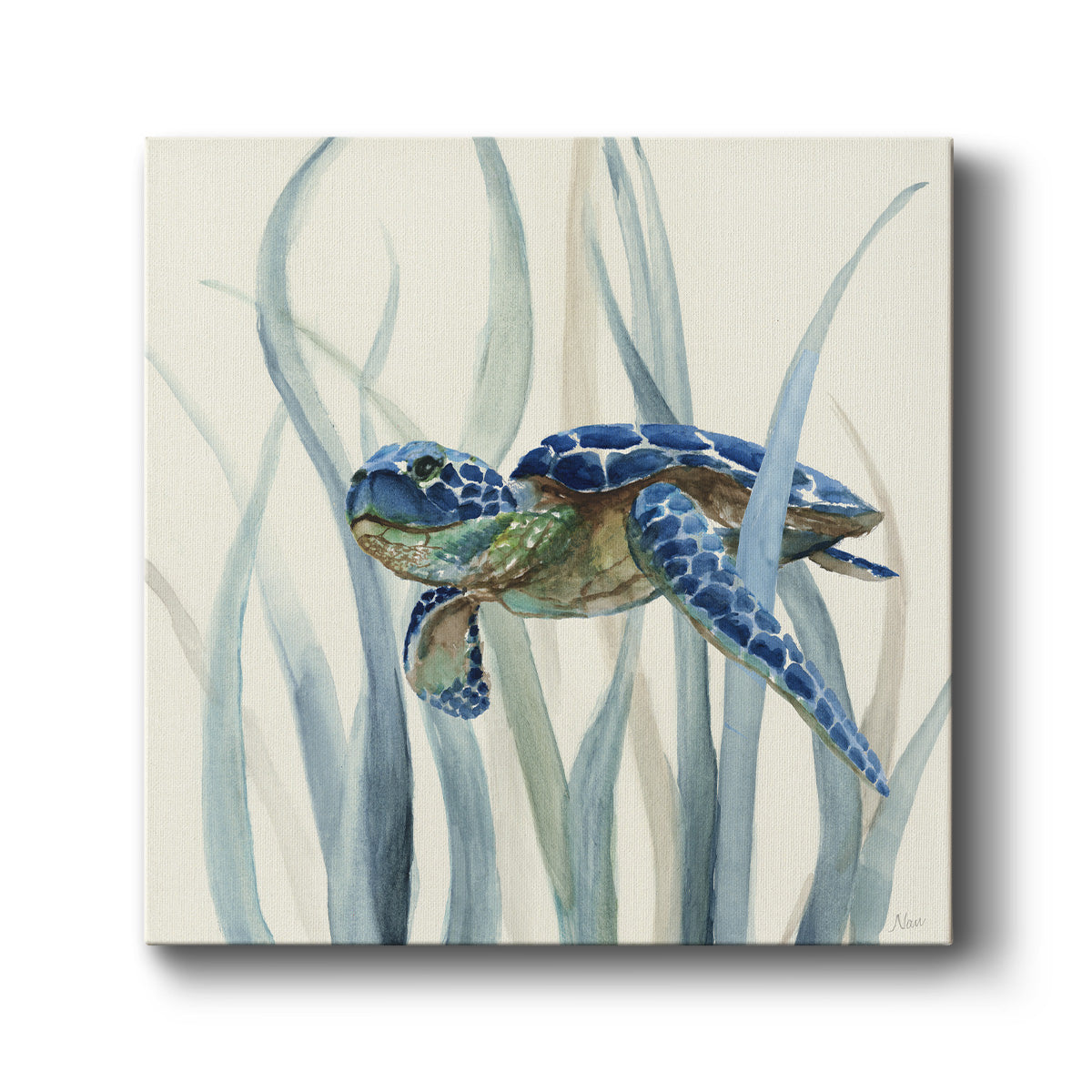 Turtle in Seagrass II - Canvas Art Print