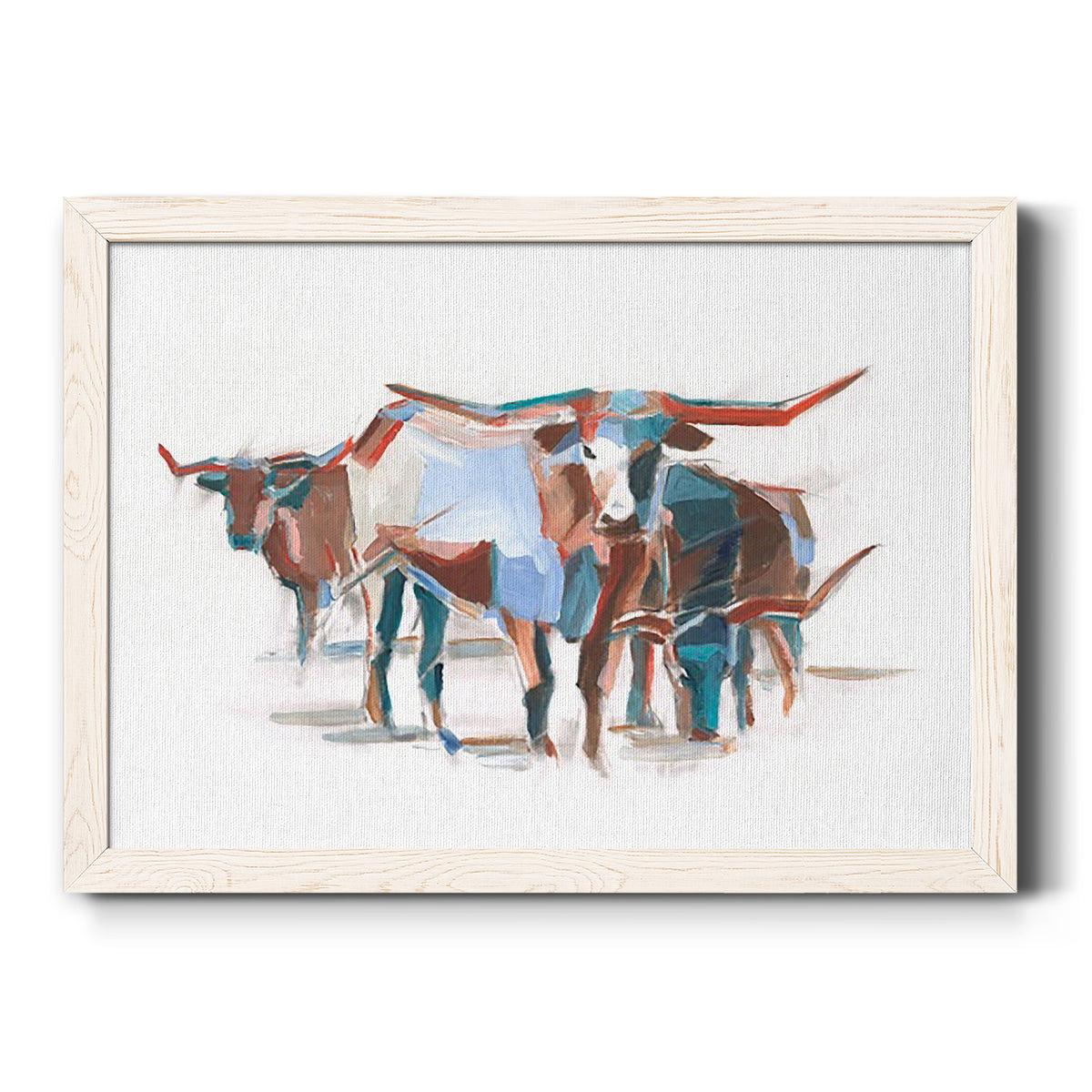 Modern Longhorns II-Premium Framed Canvas - Ready to Hang