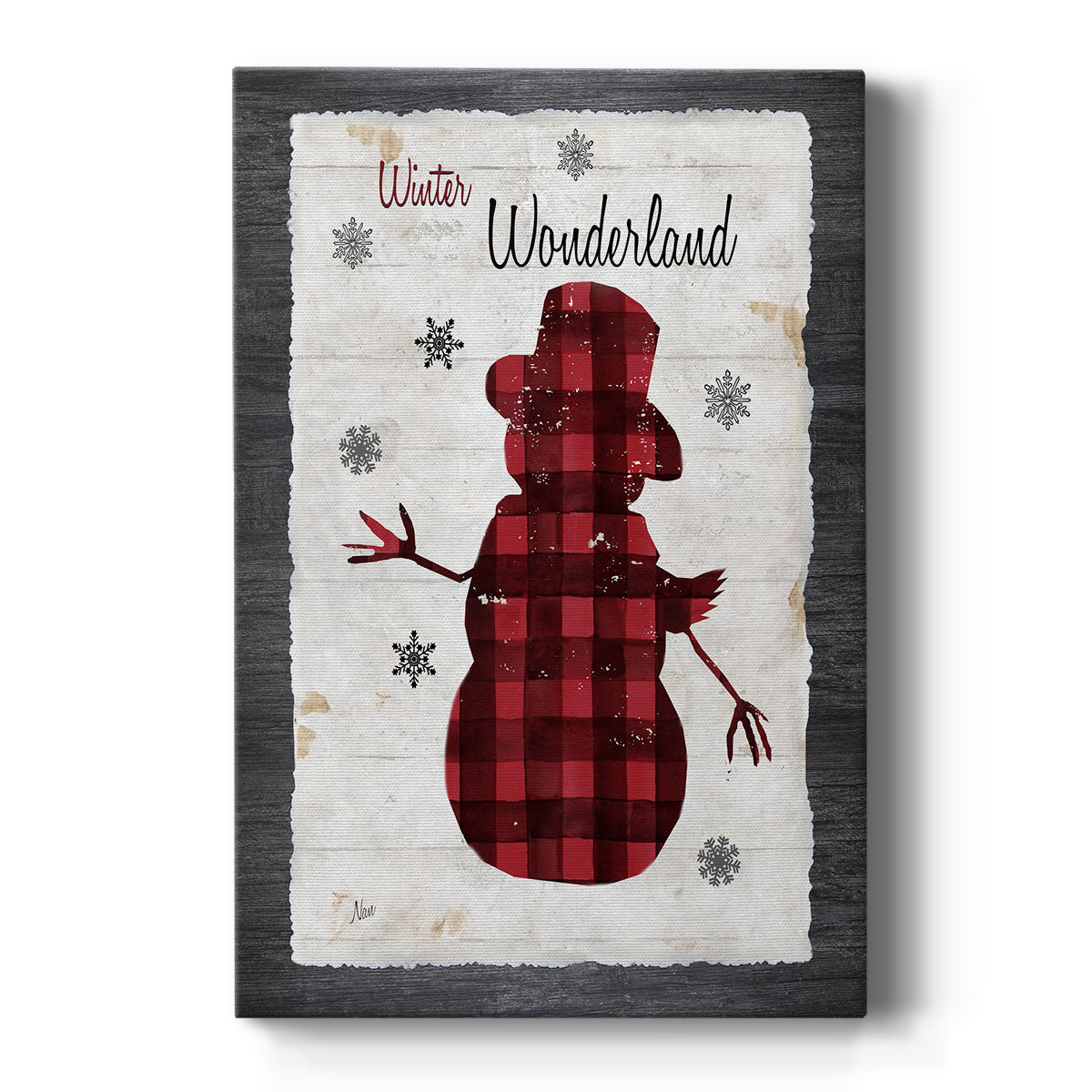 Checkered Snowman II - Canvas Art Print