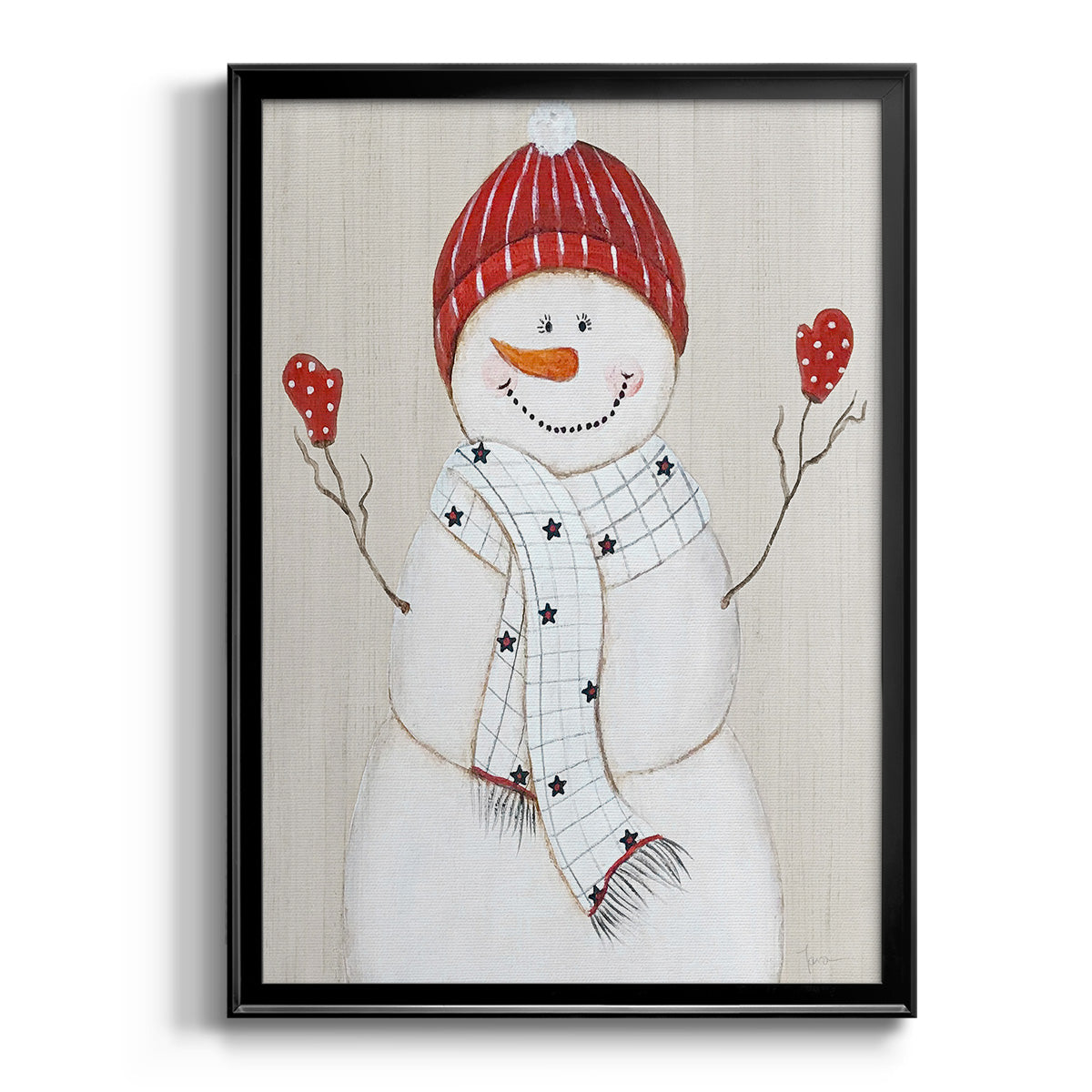 Festive Snowman III Premium Framed Print - Ready to Hang