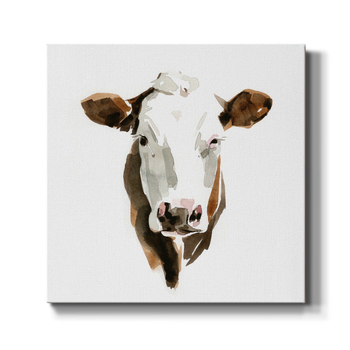 Watercolor Bovine III - Canvas Art Print