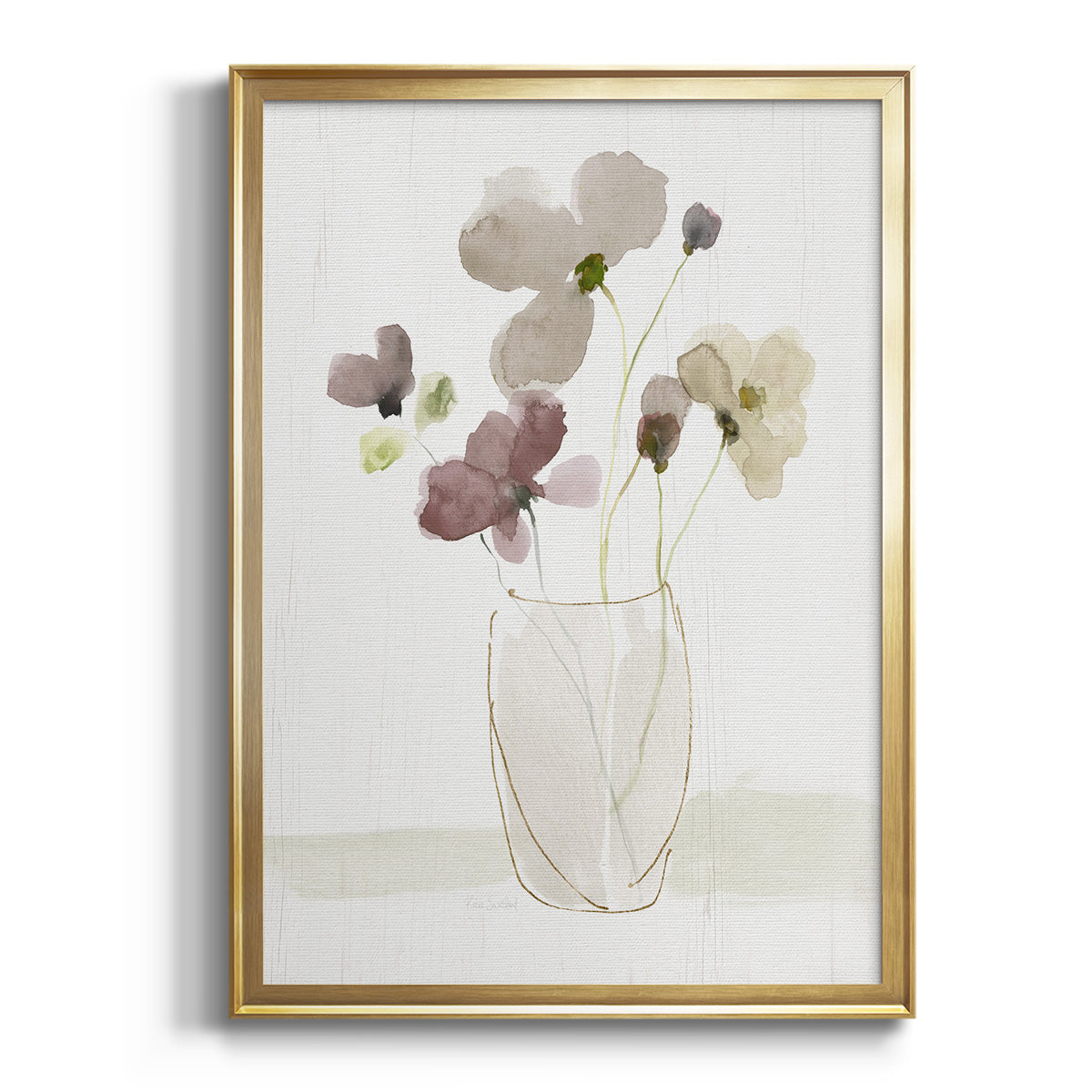 Sepia Botanical Journal I - Modern Framed Canvas Print