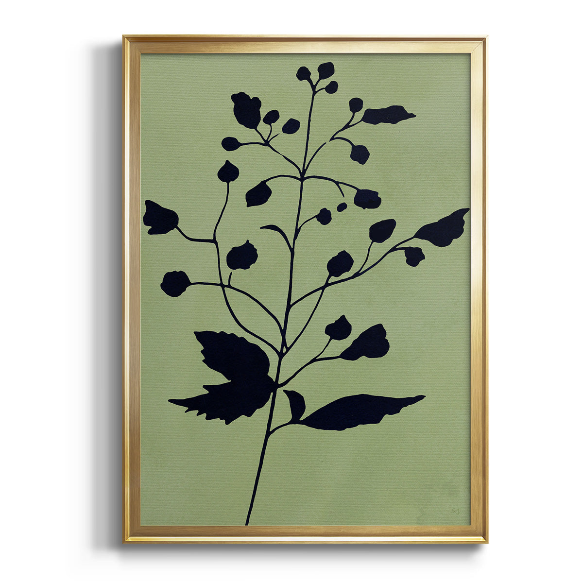 Sepia Botanical Journal I - Modern Framed Canvas Print