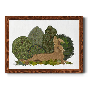 Hare Reclining in Leaves-Premium Framed Canvas - Ready to Hang