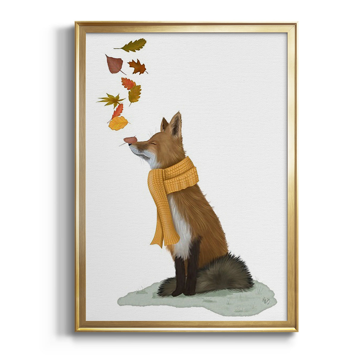 Fox Leaves on Nose Premium Framed Print - Ready to Hang