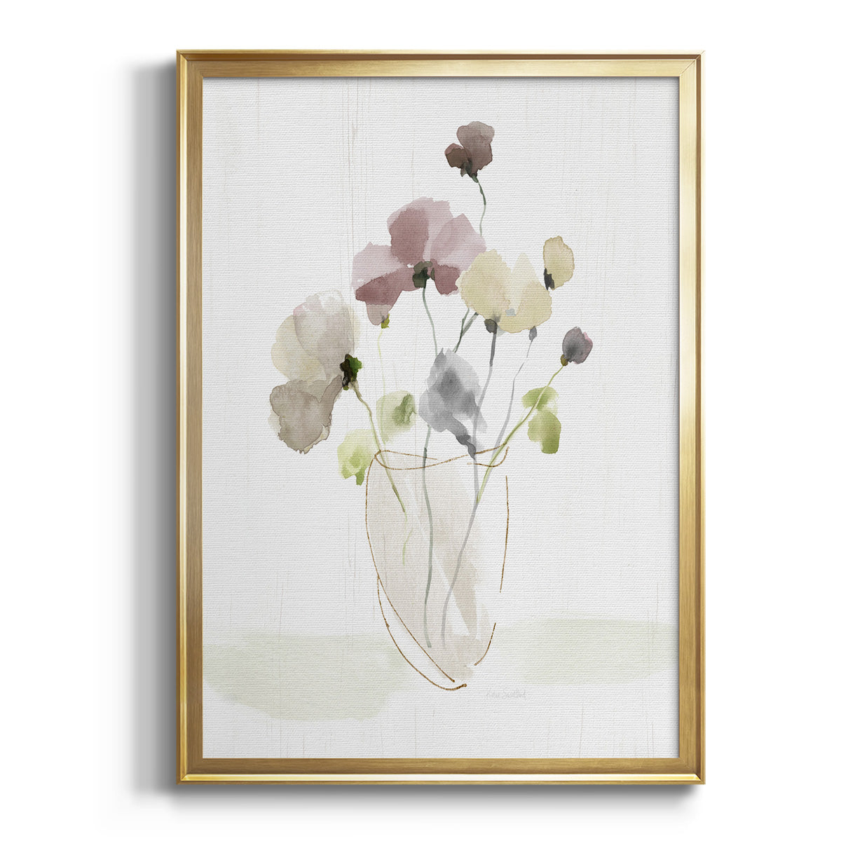 Sepia Botanical Journal I - Modern Framed Canvas Print