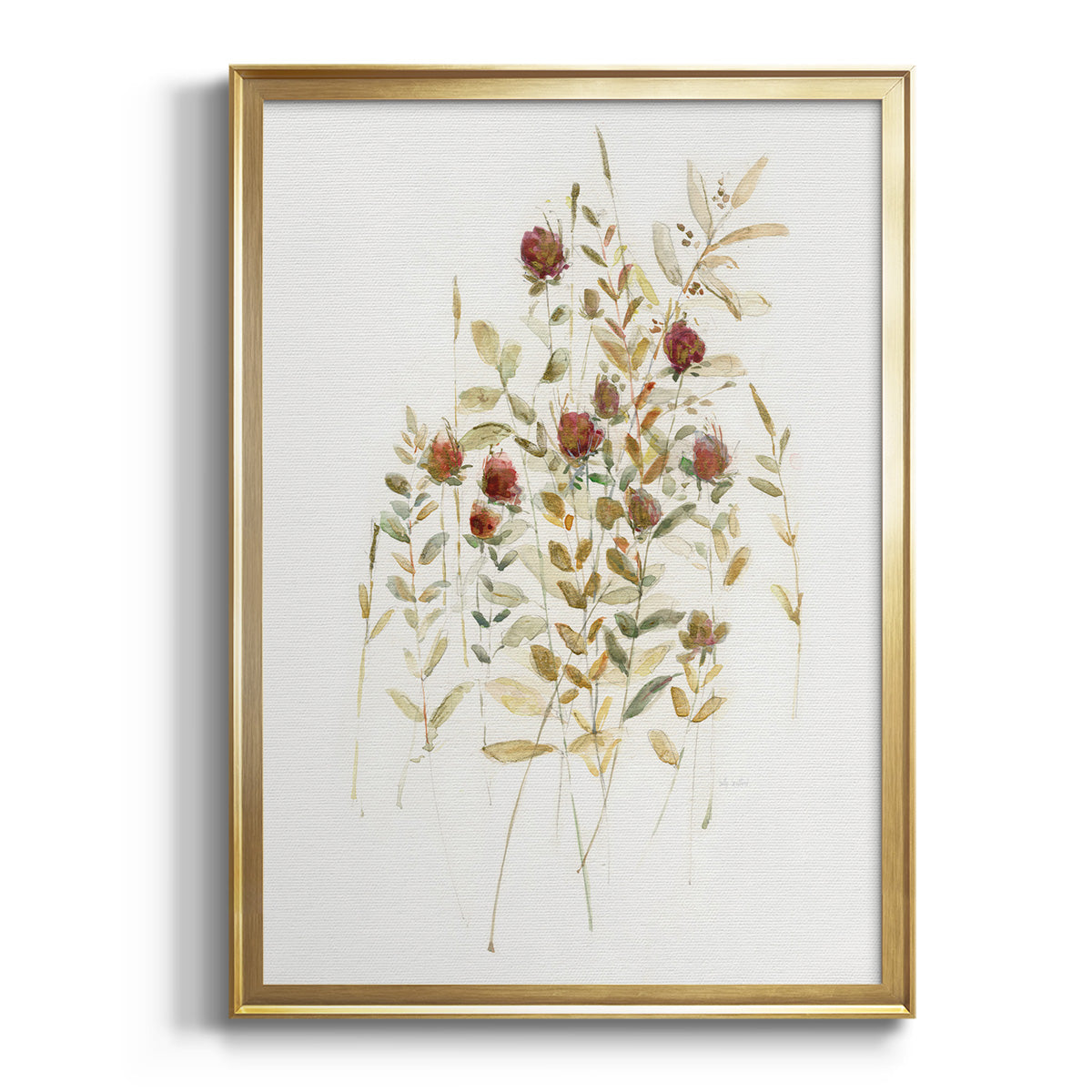 Sepia Botanical Journal I - Modern Framed Canvas Print