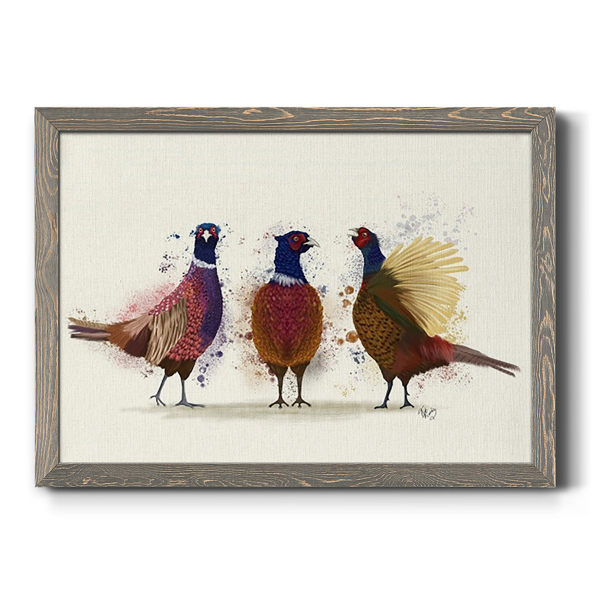 Pheasant Trio-Premium Framed Canvas - Ready to Hang