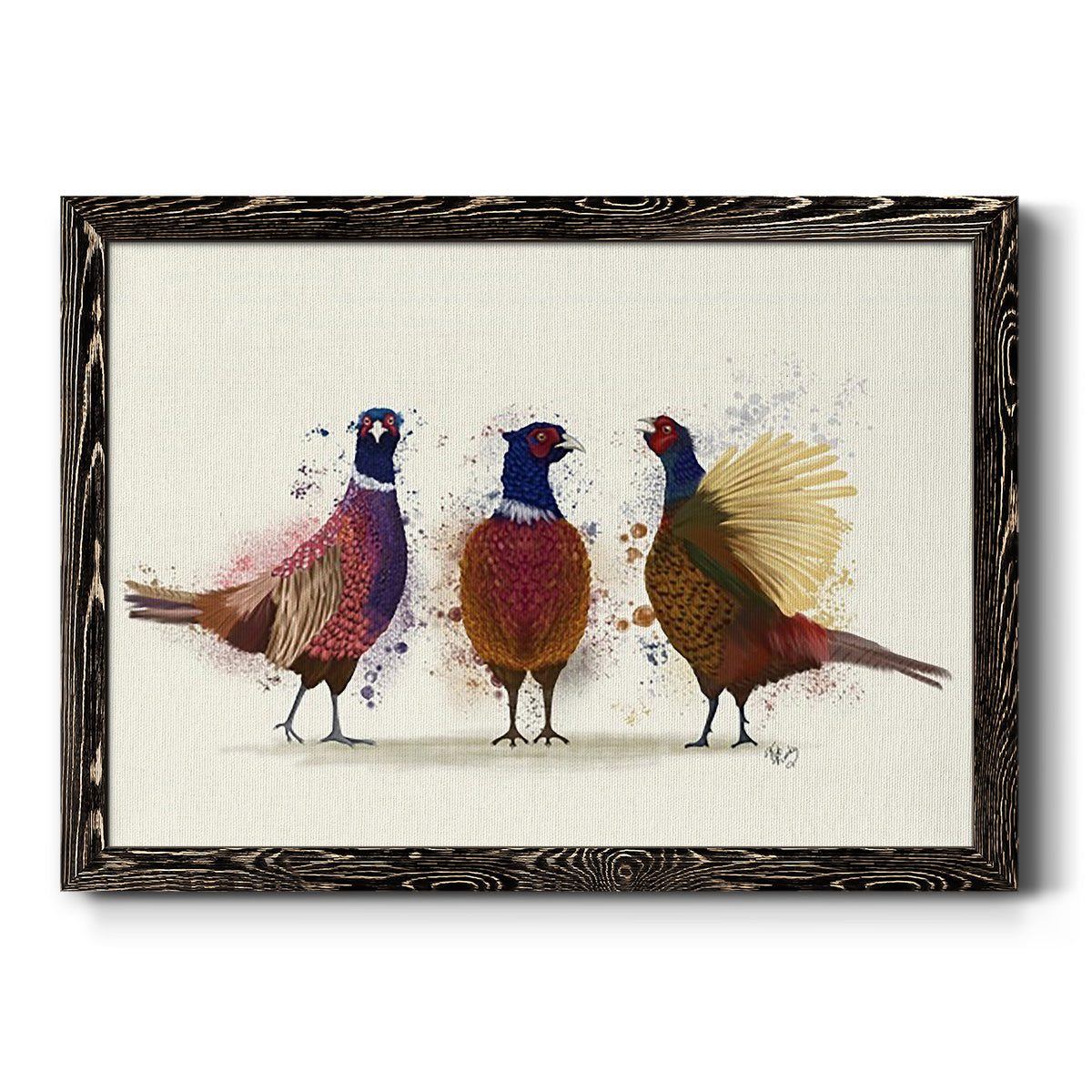 Pheasant Trio-Premium Framed Canvas - Ready to Hang