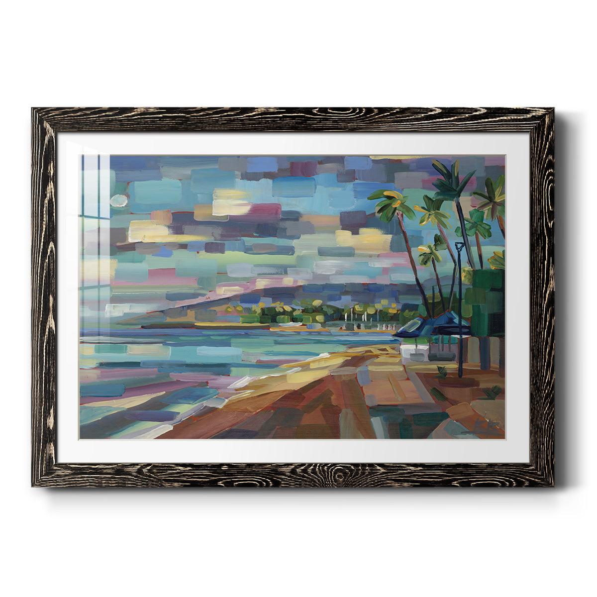 Morning Moon Over Waikiki-Premium Framed Print - Ready to Hang