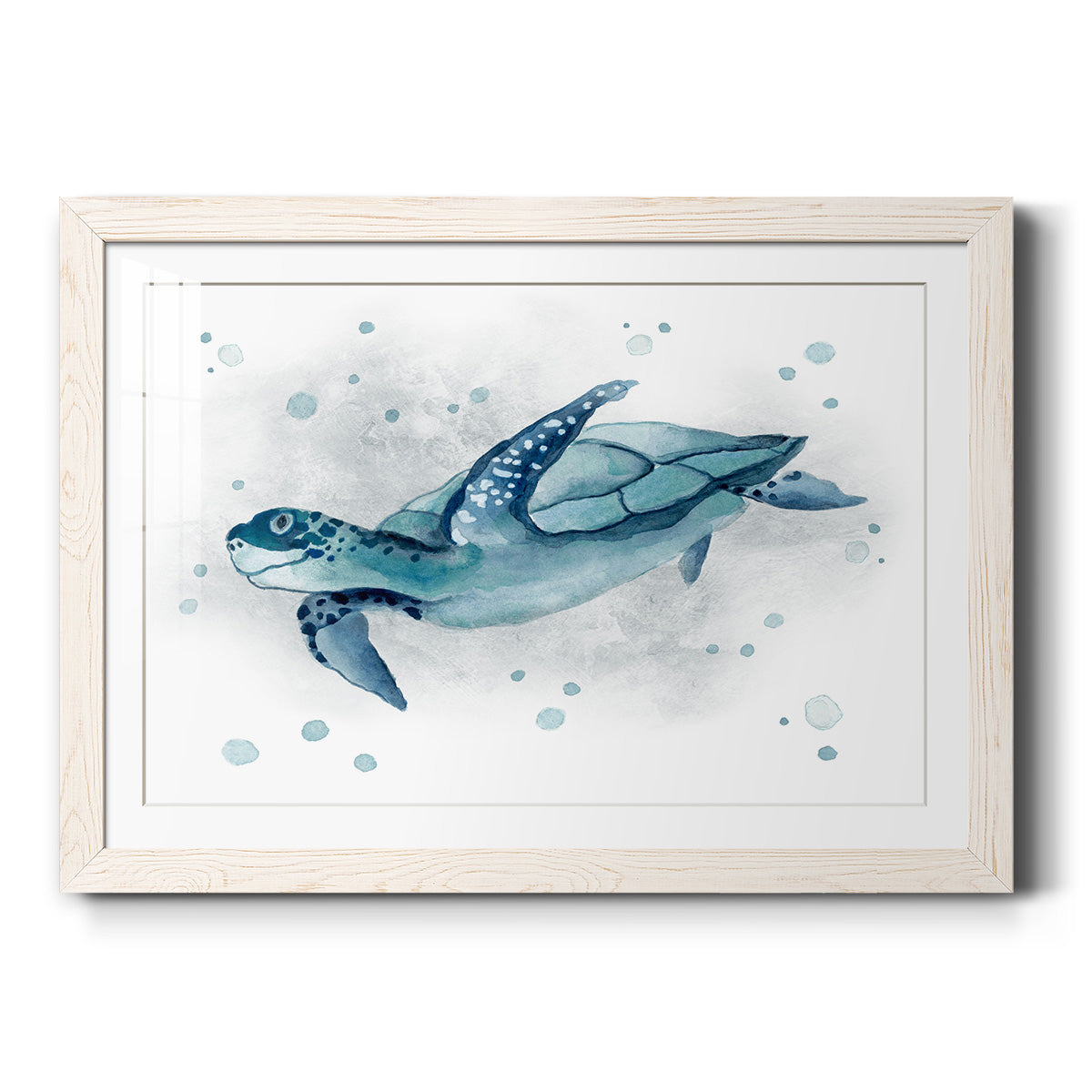 Blue Turtle II-Premium Framed Print - Ready to Hang
