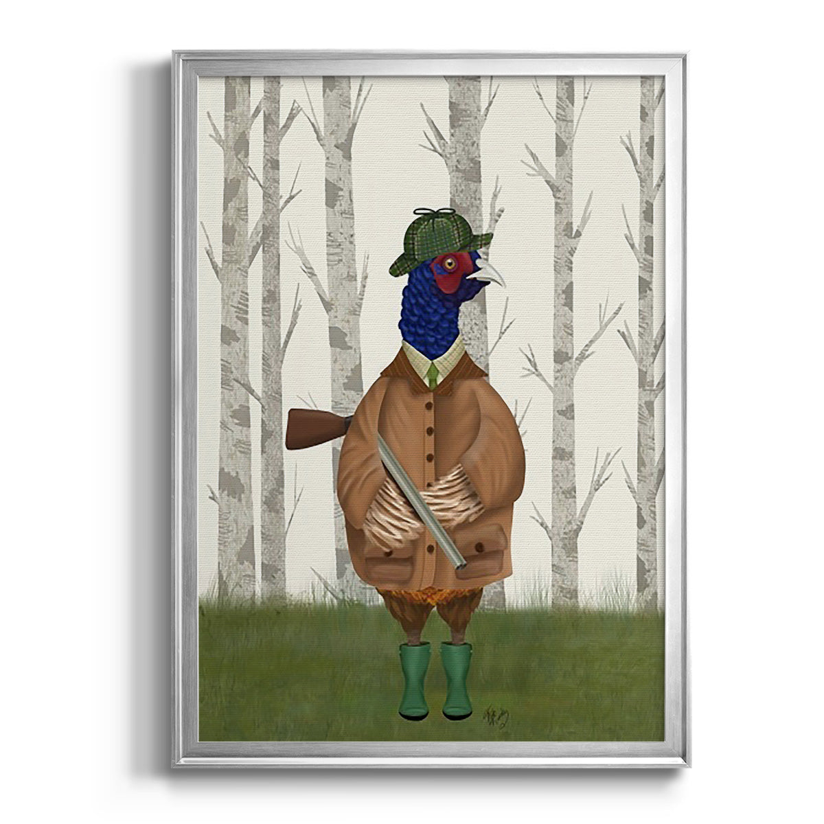 Pheasant Shooting Party 3 Premium Framed Print - Ready to Hang