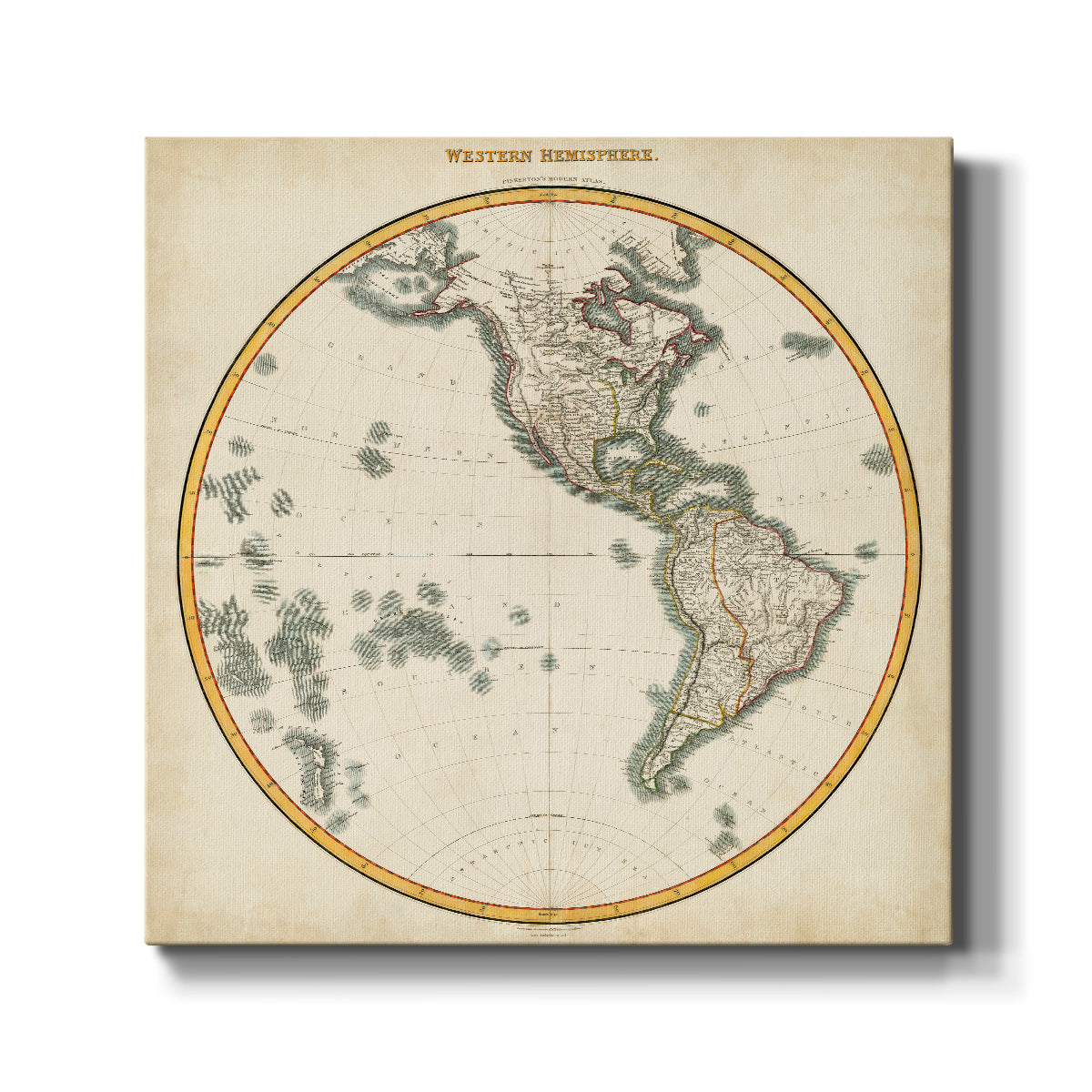 1812 Western Hemisphere-Premium Gallery Wrapped Canvas - Ready to Hang