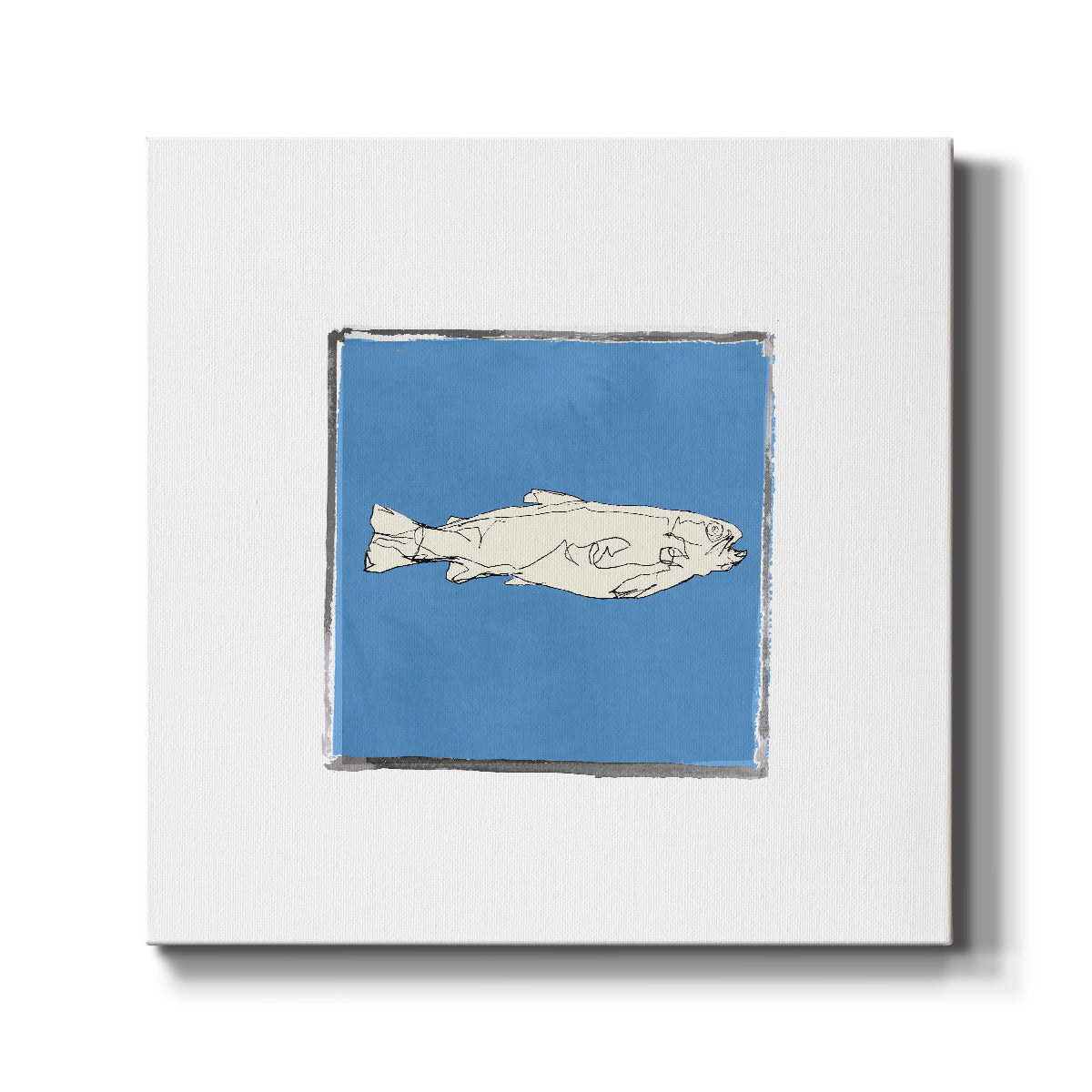 Block Print Fish IX - Canvas Art Print