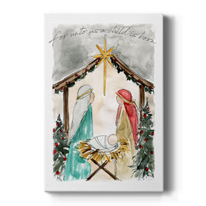 Unto Us A Child is Born Premium Gallery Wrapped Canvas - Ready to Hang
