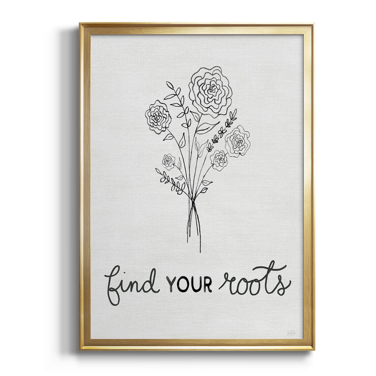 Sepia Botanical Journal I - Modern Framed Canvas Print